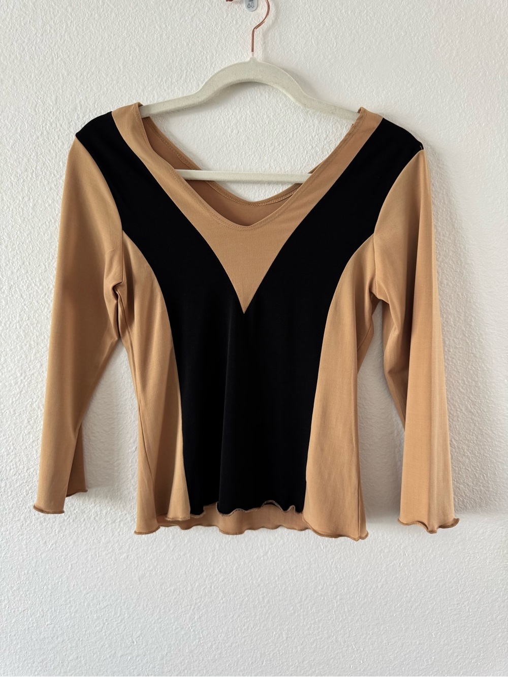 Vintage Via Vai Two-Tone Colorblock Paneled Top Size xs/s